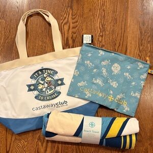 Disney Cruise Line Castaway Club Tote and Accessories Set